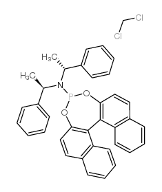 (11bR)-N,N-双[(R)-1-苯基乙基]-联萘并[2,1-d:1',2'-f][1,3,2]二氧膦杂-4-胺结构式