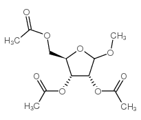 1-甲氧基-2,3,5-三乙酰氧基-D-呋喃核糖苷结构式