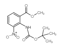 2-(叔丁氧羰基氨基)-3-硝基苯甲酸甲酯结构式