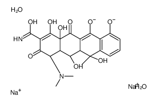 disodium,(5S,5aR,6S,6aR,7S,10aR)-9-carbamoyl-7-(dimethylamino)-5,6,10,10a-tetrahydroxy-5-methyl-8,11-dioxo-5a,6,6a,7-tetrahydrotetracene-1,12-diolate,dihydrate Structure