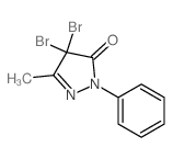 4,4-dibromo-5-methyl-2-phenyl-pyrazol-3-one结构式