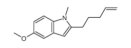 5-methoxy-1-methyl-2-pent-4-enylindole结构式