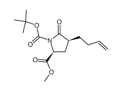 (2S,4S)-4-but-3-enyl-5-oxopyrrolidine-1,2-dicarboxylic acid 1-tert-butyl ester 2-methyl ester结构式