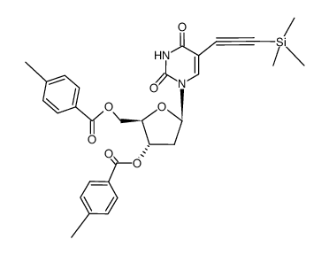 5-ethynyltrimethylsilyl-3',5'-di-O-p-toluyl-2'-deoxyuridine结构式