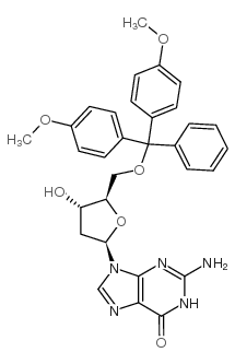 5'-O-(4,4'-二甲氧基三苯甲基)-2'-脱氧鸟苷结构式