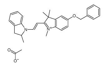 2-[2-(2,3-dihydro-2-methyl-1H-indol-1-yl)vinyl]-1,3,3-trimethyl-5-(phenylmethoxy)-3H-indolium acetate Structure