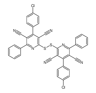4-(4-chlorophenyl)-2-[[4-(4-chlorophenyl)-3,5-dicyano-6-phenylpyridin-2-yl]disulfanyl]-6-phenylpyridine-3,5-dicarbonitrile Structure