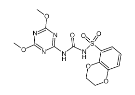 N-[(4,6-Dimethoxy-1,3,5-triazin-2-yl)aminocarbonyl]-1,4-benzodioxan-5-sulfonamide结构式