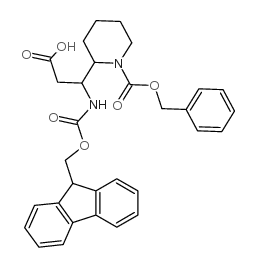 N-Fmoc-3-(1-Cbz-哌啶-2-基)-β-DL-丙氨酸结构式