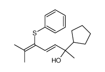 (E)-2-Cyclopentyl-6-methyl-5-phenylsulfanyl-hepta-3,5-dien-2-ol Structure