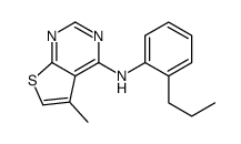 5-methyl-N-(2-propylphenyl)thieno[2,3-d]pyrimidin-4-amine结构式