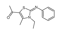 1-(3-ethyl-4-methyl-2-phenylimino-1,3-thiazol-5-yl)ethanone结构式