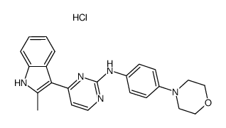 4-(2-methyl-1H-indol-3-yl)-N-(4-morpholin-4-ylphenyl)pyrimidin-2-amine hydrochloride Structure