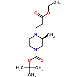 2-Methyl-2-propanyl (3S)-4-(3-ethoxy-3-oxopropyl)-3-methyl-1-piperazinecarboxylate Structure