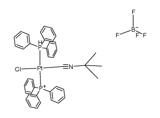 trans-{(PPh3)2Pt(CNBu-t)Cl}BF4结构式
