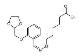 6-[[2-(1,3-dioxolan-2-ylmethoxy)phenyl]methylideneamino]oxyhexanoic acid Structure