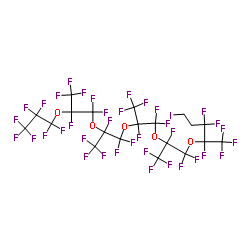 1-Iodo-1H,1H,2H,2H-perfluoro(4,7,10,13,16-pentamethyl-5,8,11,14,17-pentaoxaeicosane)结构式