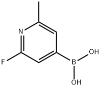 (2-氟-6-甲基吡啶-4-基)硼酸结构式