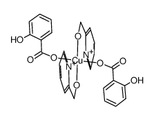 bis(salicylato)bis(2-pyridylmethanol)copper(II)结构式
