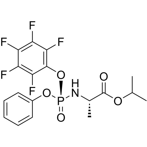 N-[(S)-(2,3,4,5,6-pentafluorophenoxy)phenoxyphosphinyl]-L-alanine1-Methylethylester structure