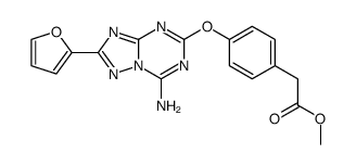 7-amino-5-(4-methoxycarbonylmethylphenoxy)-2-(2-furyl)-[1,2,4]triazolo[1,5-a][1,3,5]triazine结构式