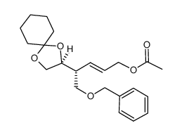 (R,E)-5-(benzyloxy)-4-((S)-1,4-dioxaspiro[4.5]decan-2-yl)pent-2-en-1-yl acetate Structure
