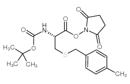 Boc-S-4-甲基苄基-L-半胱氨酸N-羟基琥珀酰亚胺酯结构式