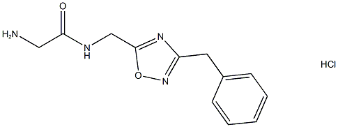 2-氨基-N-((3-苄基-1,2,4-噁二唑-5-基)甲基)乙酰胺盐酸盐结构式