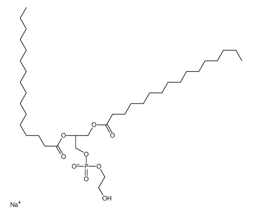 1,2-二棕榈酰基-sn-甘油-3-磷酸(乙二醇)(钠盐)结构式