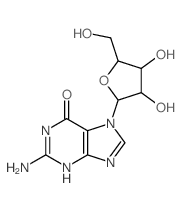 6H-Purin-6-one,2-amino-1,7-dihydro-7-b-D-ribofuranosyl-结构式