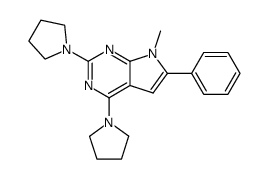 7-methyl-6-phenyl-2,4-di-1-pyrrolidinyl-7H-pyrrolo[2,3-d]pyrimidine结构式