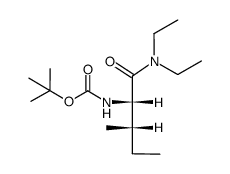 N-[N-(tert-butyloxycarbonyl)-L-isoleucyl]diethylamine结构式