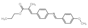 2-Propenoic acid, 3-(4-(((4-methoxyphenyl)methylene)amino)phenyl)-2-me thyl-, propyl ester结构式