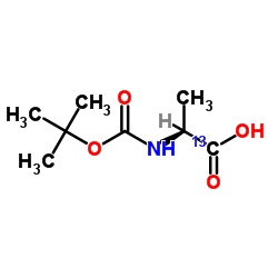 N-叔丁氧羰基-L-丙氨酸-1-13C结构式