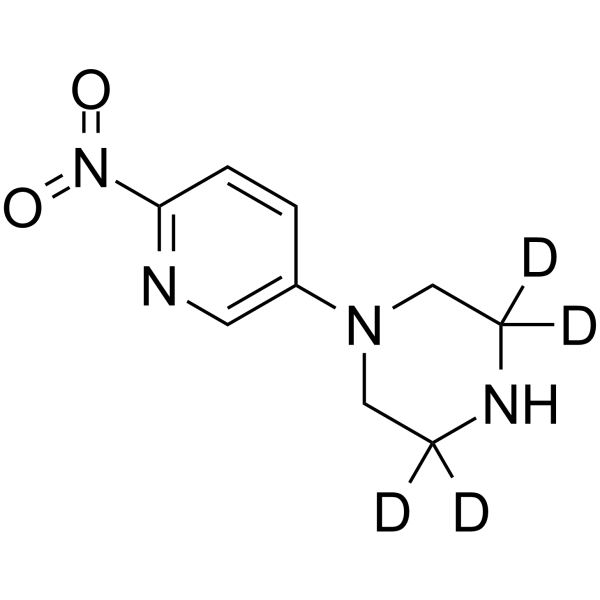 4-(6-Nitro-3-pyridinyl)-piperazine-2,2,6,6-d4结构式