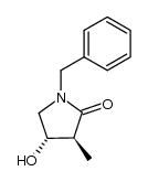 (3R,4S)-1-benzyl-4-hydroxy-3-methyl-2-pyrrolidinone结构式