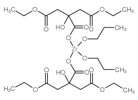 双(二乙基柠檬酸)二丙醇锆(IV)结构式