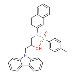 N-(3-(9H-carbazol-9-yl)-2-hydroxypropyl)-4-methyl-N-(naphthalen-2-yl)benzenesulfonamide结构式