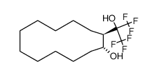 trans-2-Hydroxy-α,α-bis(trifluormethyl)-cyclododecan-methanol结构式