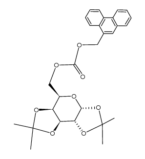 1,2,3,4-di-O-isopropylidene-D-galactopyranosyl phenanthrene-9-ylmethoxycarbonate Structure