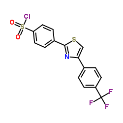 4-[4-[4-(Trifluoromethyl)phenyl]-2-thiazolyl]-benzenesulfonyl chloride Structure