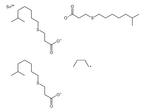 [butyl-bis[3-(6-methylheptylsulfanyl)propanoyloxy]stannyl] 3-(6-methylheptylsulfanyl)propanoate Structure
