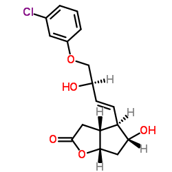 2H-环戊并[B]呋喃-2-酮,4-[(1E,3R)-4-(3-氯苯氧基)-3-羟基-1-丁烯-基]六氢-5-羟基-,(3AR,4R,5R,6AS)-(...)结构式