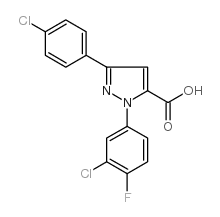 1-(3-氯-4-氟苯)-3-(4-氯苯] -1H-吡唑-5-羧酸结构式