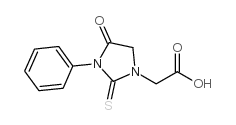 4-氧代-3-苯基-2-硫酮咪唑烷-1-乙酸结构式