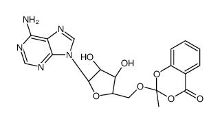 2-[[(2R,3S,4R,5R)-5-(6-aminopurin-9-yl)-3,4-dihydroxyoxolan-2-yl]methoxy]-2-methyl-1,3-benzodioxin-4-one结构式