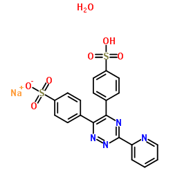 4-(3-(吡啶-2-基)-6-(4-磺基苯基)-1,2,4-三嗪-5-基)苯磺酸钠水合物结构式