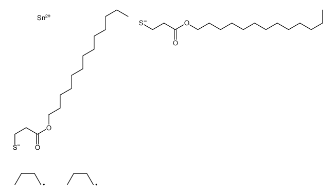 5,5-Dibutyl-9-oxo-10-oxa-4,6-dithia-5-stannatricosanoic acid tridecyl ester Structure
