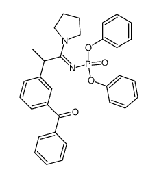 diphenyl N-[2-(3-benzoylphenyl)-1-pyrrolidinopropylidene]phosphoramidate Structure
