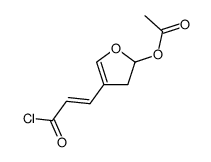 (E)-4-(3-chloro-3-oxoprop-1-en-1-yl)-2,3-dihydrofuran-2-yl acetate结构式